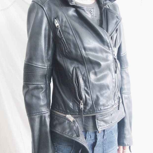 올세인츠 uk 지퍼크롭 라이더자켓