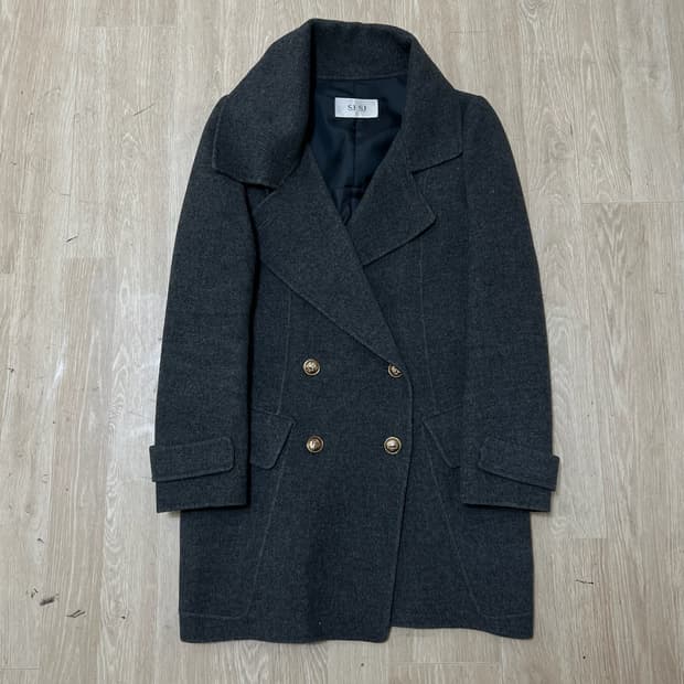 한섬 SJSJ 여성 모직 금장 더플 코트 55-66 