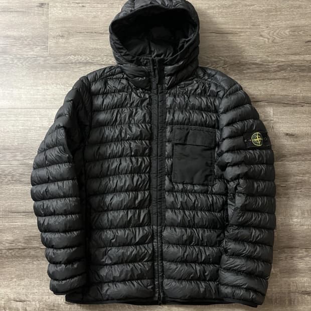 2XL 스톤아일랜드 마이크로얀 가먼트다이드 룸우븐 경량패딩