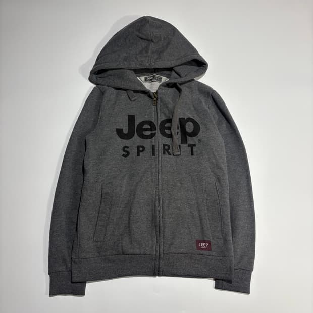 지프 스피릿 차콜 로고 집업 후드