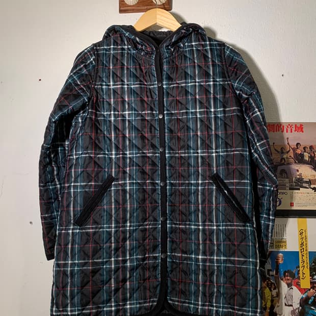 레이빔즈 타탄체크 버튼 퀼팅자켓