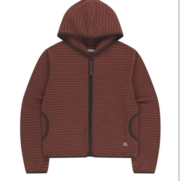 코이세이오 스트라이프 플리스 후드집업