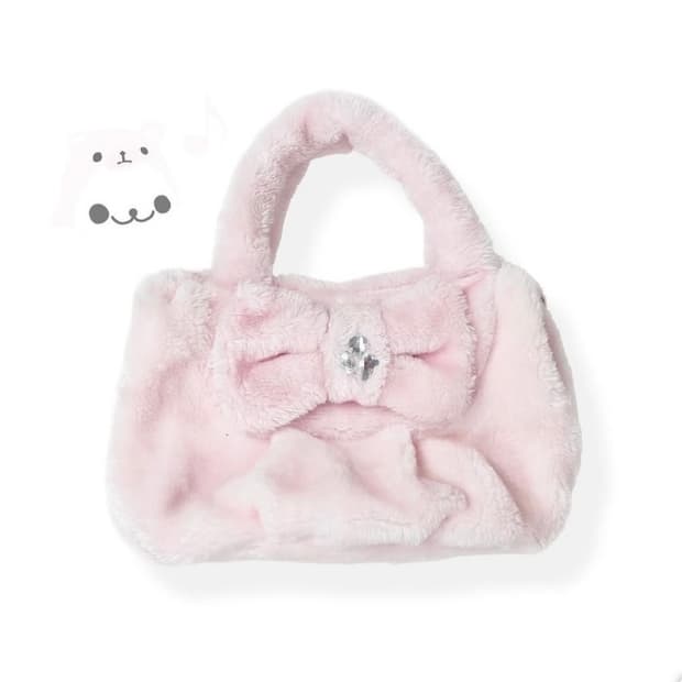 메조피아노 핑크퍼 리본 큐빅백 가방 대장템 쿠키집 리즈리사 세실맥비 갸루