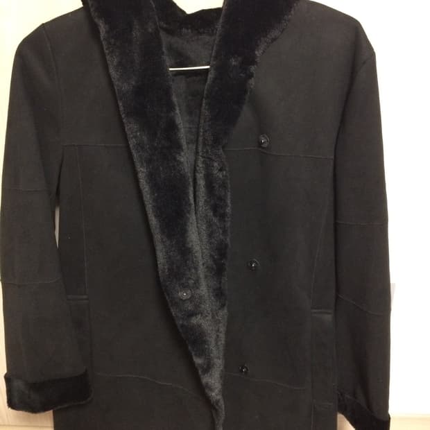 블랙 무스탕 코트 퍼자켓