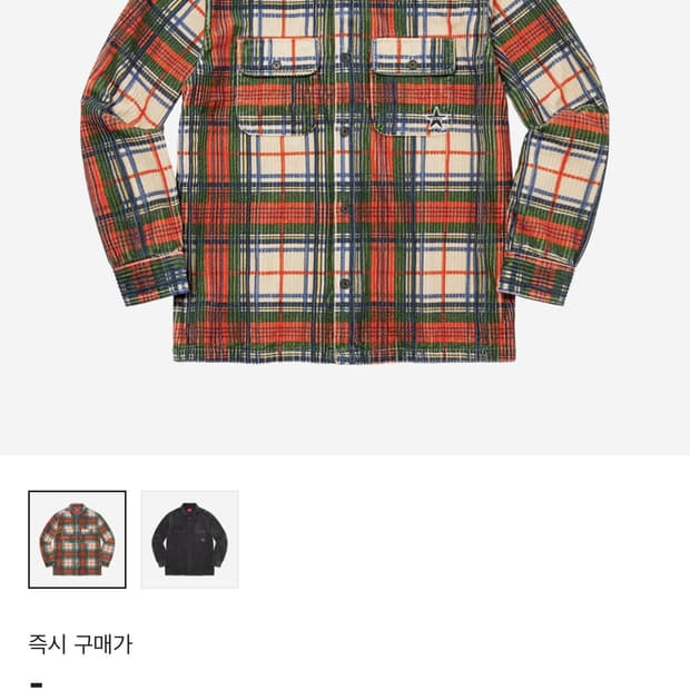 슈프림 플래드 코듀로이 셔츠