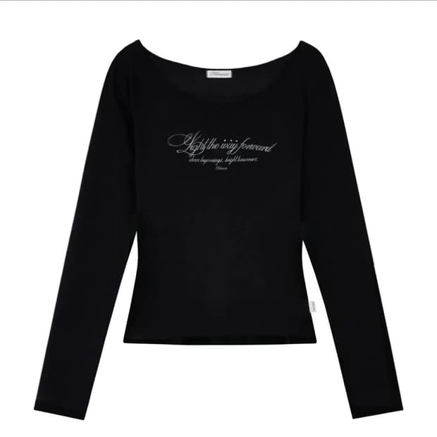 클리시어 클린레터 탑 긴팔 블랙