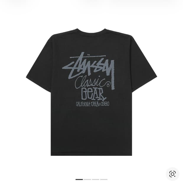 스투시 피그먼트 다이드 클래식 기어 반팔 티셔츠 블랙s