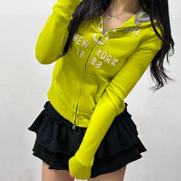 아베크롬비 y2k 여리핏 말차라떼 후드집업