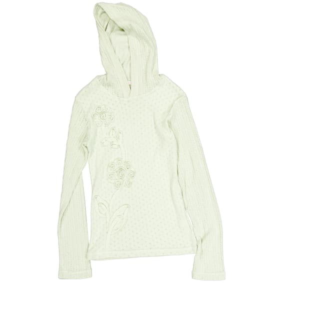 영마일웨어 flower knit slim hoodie_ ash green