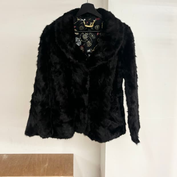 리포터 블랙 밍크 퍼 자켓