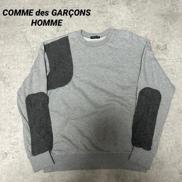 07AW 꼼데가르송 옴므 엘보 패치 스웻셔츠