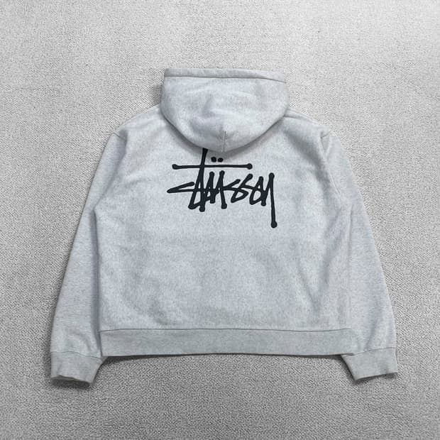 스투시 Stussy 베이직 로고 후드티 애쉬그레이