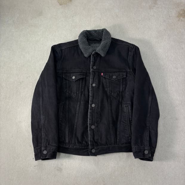 95 리바이스 흑청 데님 양털자켓 