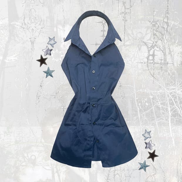 Navy Halter Top (홀터탑)