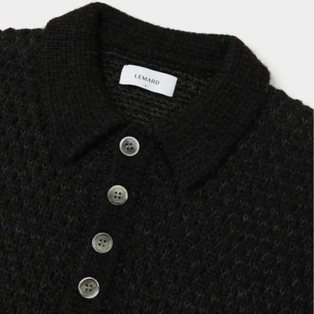 르마드 아란 울 PK니트 블랙(2size) 폴로니트/인템포무드/밀로/쿠어