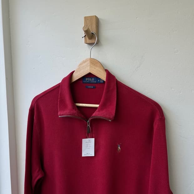 15816 - 폴로 랄프로렌 레드 반집업 니트 