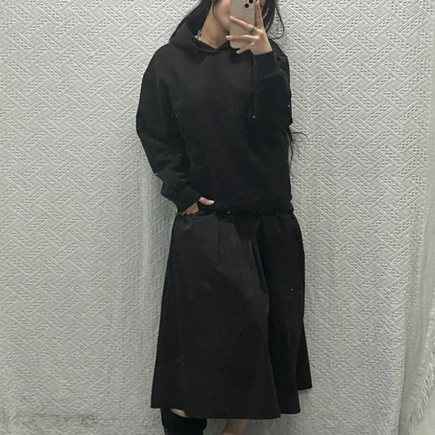 유니클로 C 풀오버 무지 후드티 M C06488