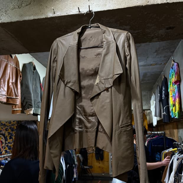 Rick Owens 릭오웬스 여성 비대칭 레더 자켓