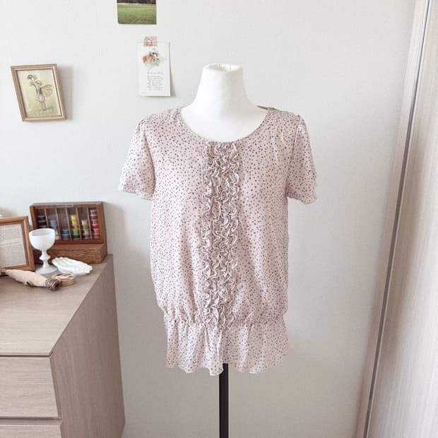 모리걸 도트 반팔블라우스