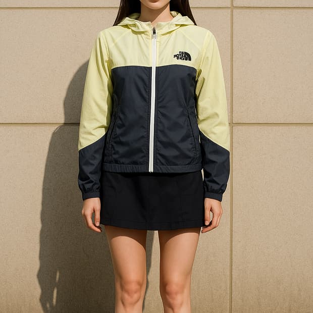 노스페이스 초경량 바람막이 옐로우/그레이_80(S)