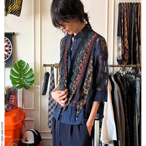 Indian Vintage Jewel Trim Floral Vest
