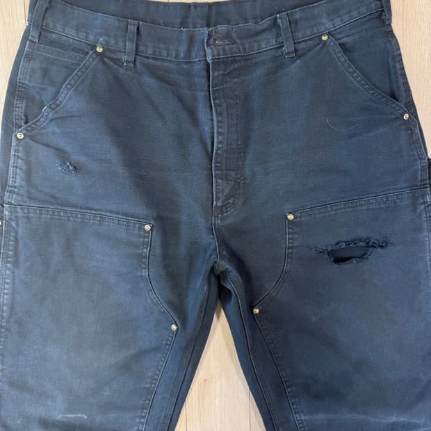 빈티지 칼하트 더블니 카펜트 팬츠 블랙