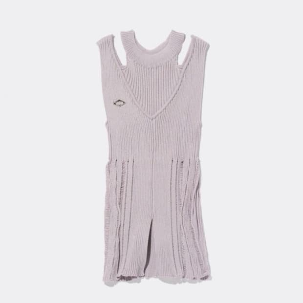 미스치프 LAYERED KNIT HALTER SLEEVELESS_DUST