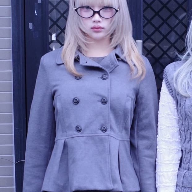 유피 핀턱 더블 숏 코트 (2color) 새상품