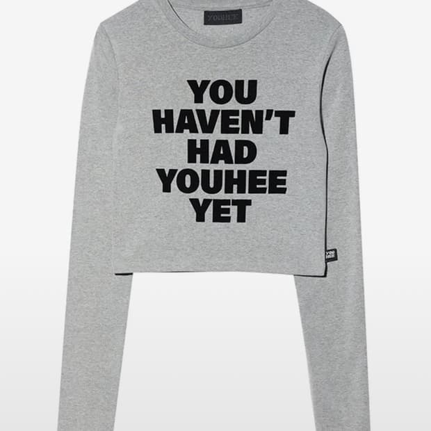 유희 레터링 롱슬리브 그레이