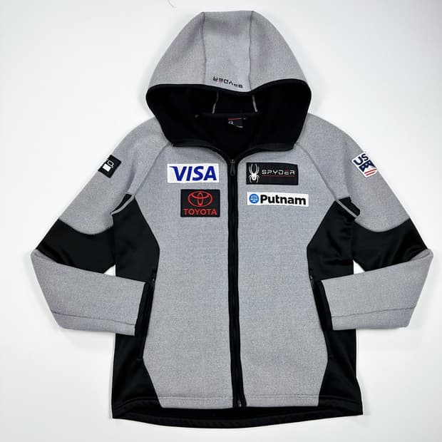 스파이더 US 스키 팀 후드집업 그레이 블랙 L