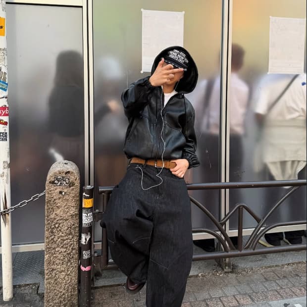 자라  후드 레더 가죽자켓