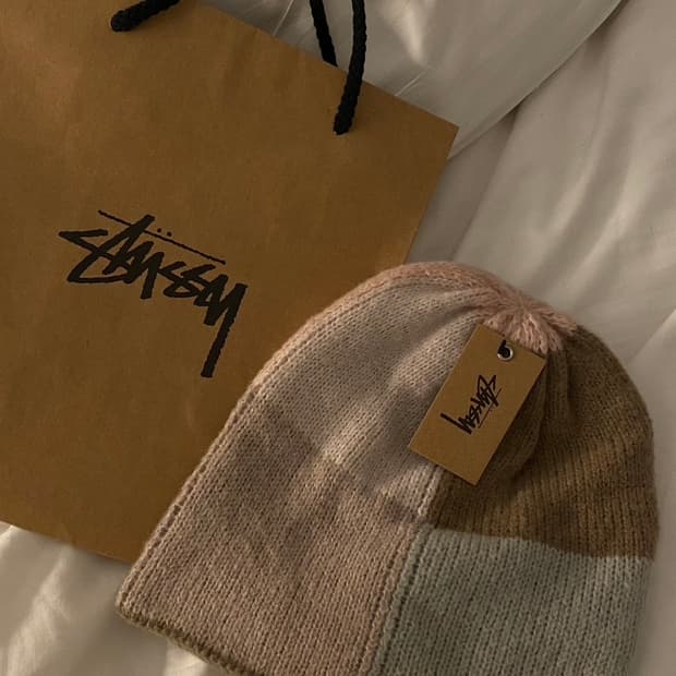 [OS] 스투시 8 스퀘어 니트 비니 (샌드) 