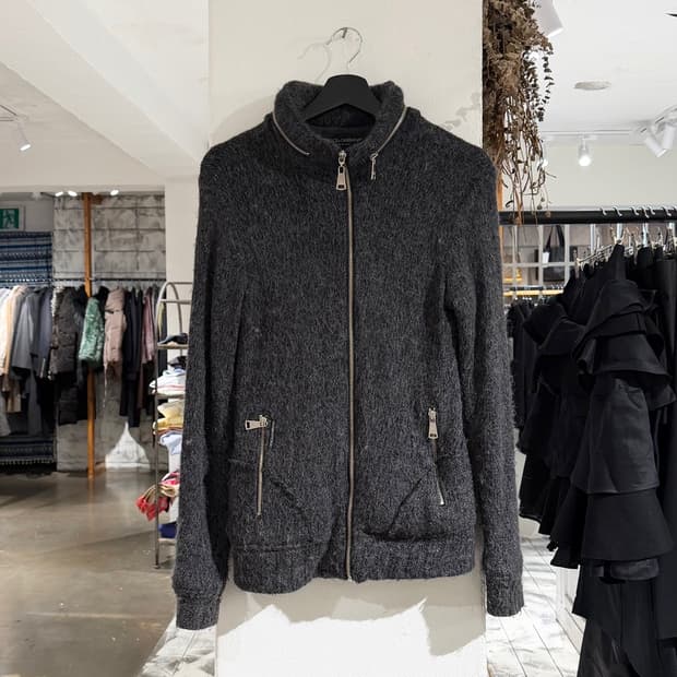 돌체앤가바나 차콜 울 블랜드 집업 자켓