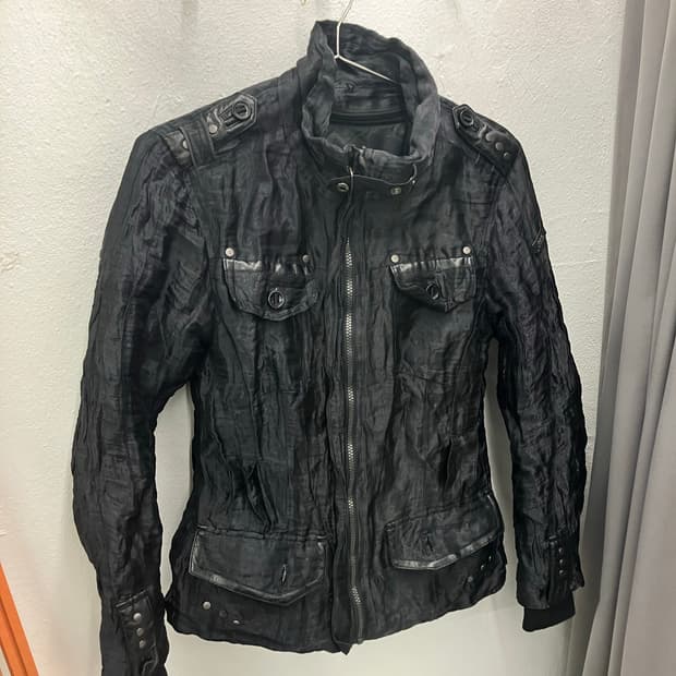 디젤 매쉬 레더 누빔자켓 