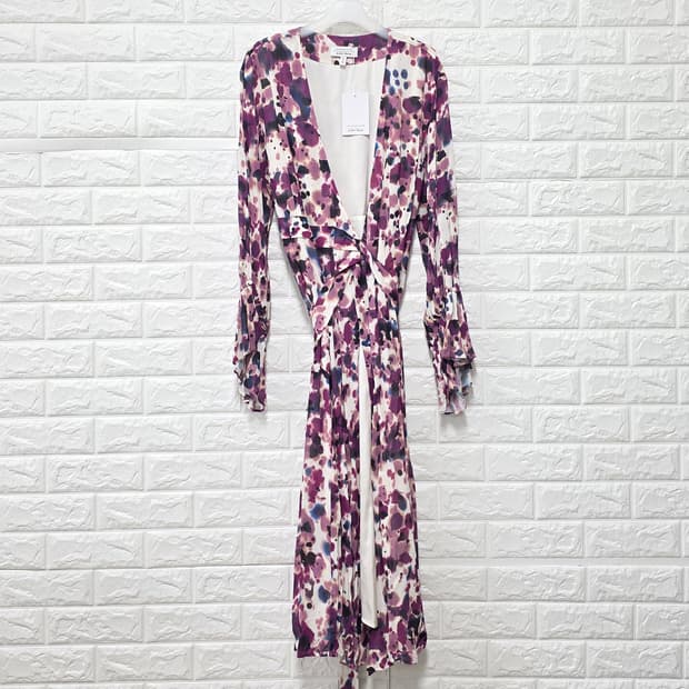 앤아더스토리 퍼플 패턴 롱 원피스 M 새상품