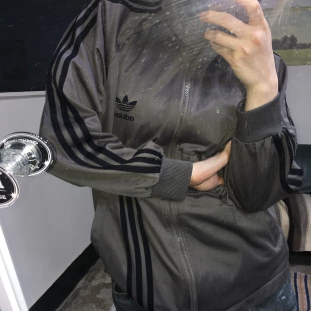 투티/0251 아디다스 하이넥 후드 져지 차콜 블랙 트랙탑 희귀 레어