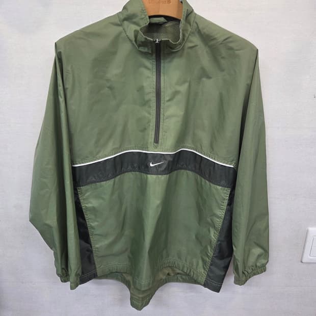 나이키 올드스쿨 빈티지 자수로고 반집업 아노락 자켓 L xl