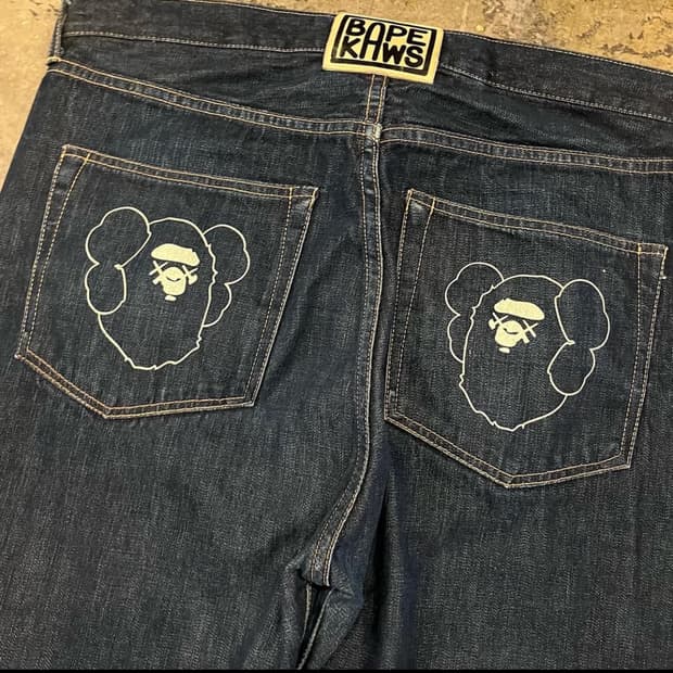 Bape X Kaws Denim Pants