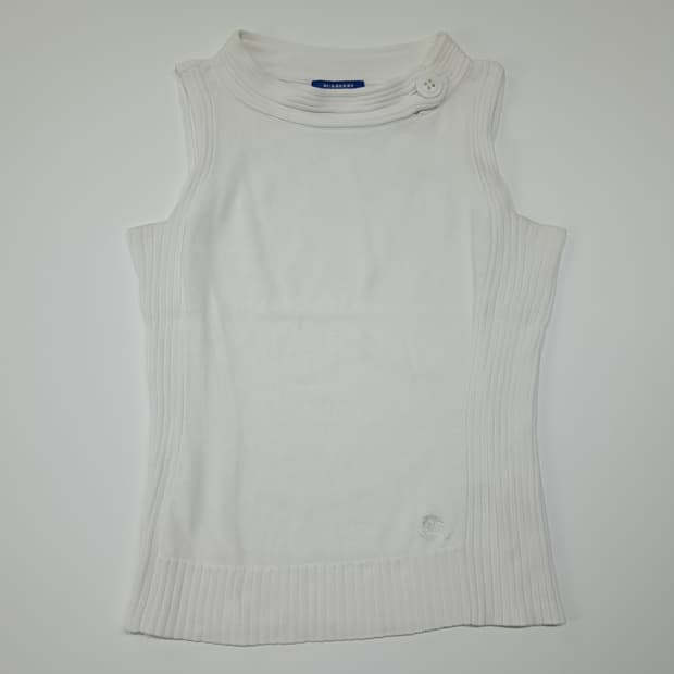 CL862 S 버버리 00s 블루라벨 하이넥 슬리브리스 니트 탑