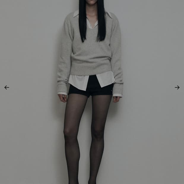 보헤미안서울 루즈핏 브이넥 울니트