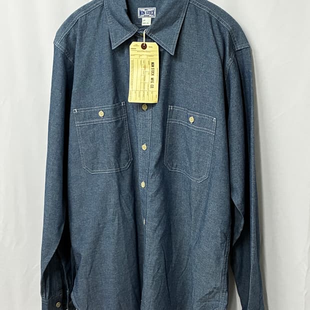 NON STOCK MFG. CO. 샴브레이 워크 셔츠 XL 새제품