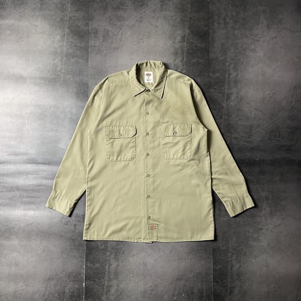 DICKIES 디키즈 빈티지 베이지 플랩포켓 워크 셔츠 A00798