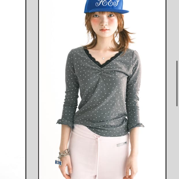 샵페어리 mini heart lace top (charcoal)