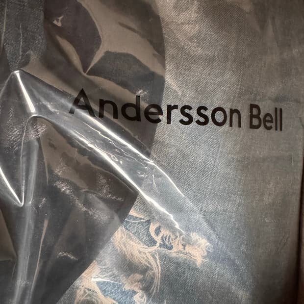 (새상품)앤더슨벨 데님 트롱프뢰유 레이어드 타잉 팬츠