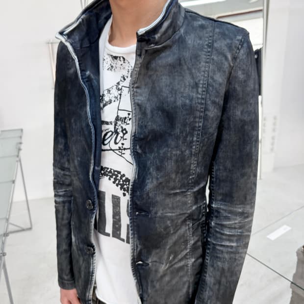토네이도 마트 더티 워시드 데님 블레이저 자켓