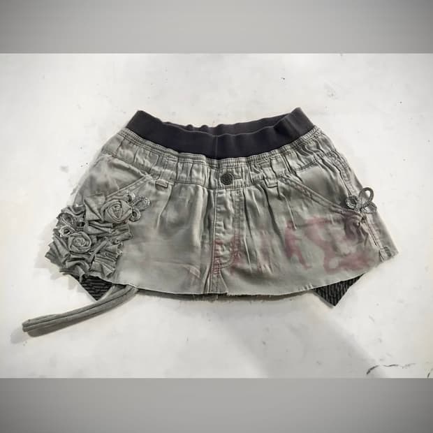 Grunge Rose Frill Mini Skirt