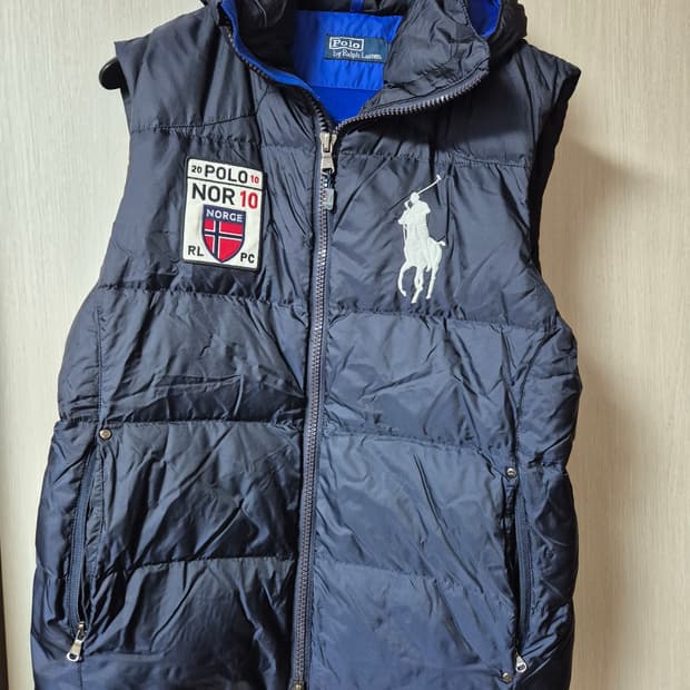폴로 랄프로렌 치프키프 노르웨이 빅포니 네이비 패딩 조끼 베스트  라지