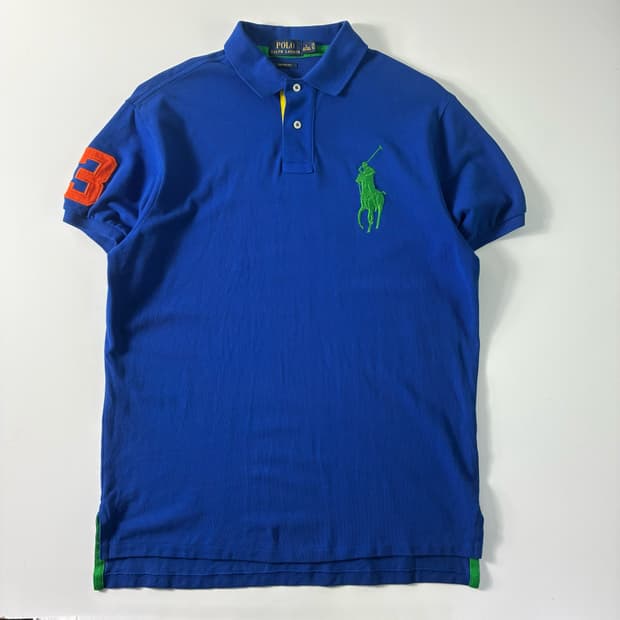 Polo 폴로 랄프로렌 코튼 빅포니 블루 반팔 카라티셔츠