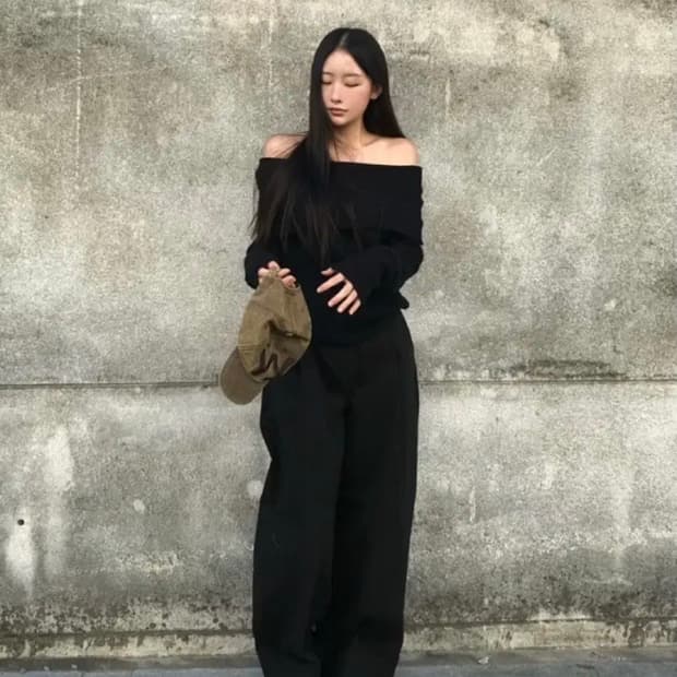 yue project 오프숄더 니트 유프로젝트 니트