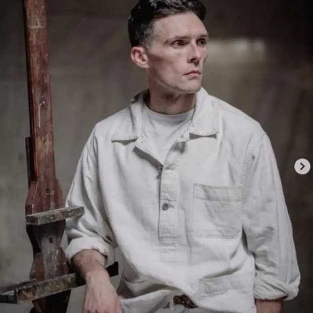 Rrl 헤링본 린넨 풀오버 셔츠 L